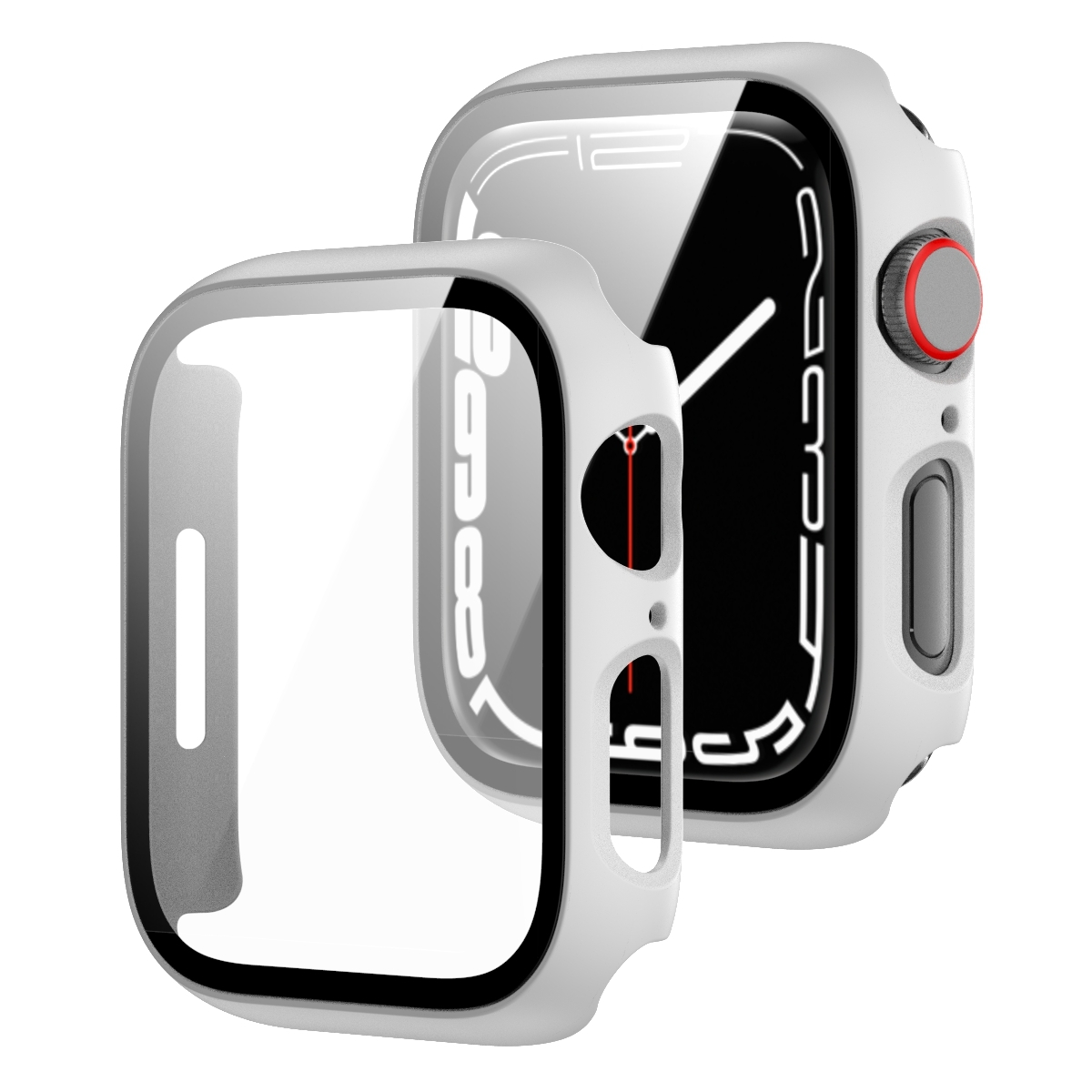 2 Glas WIGENTO 1 Watch Hart + Apple / 9 7 Serie Schock Hülle 8 Design / H9 41mm) Smartwatchhülle(für in