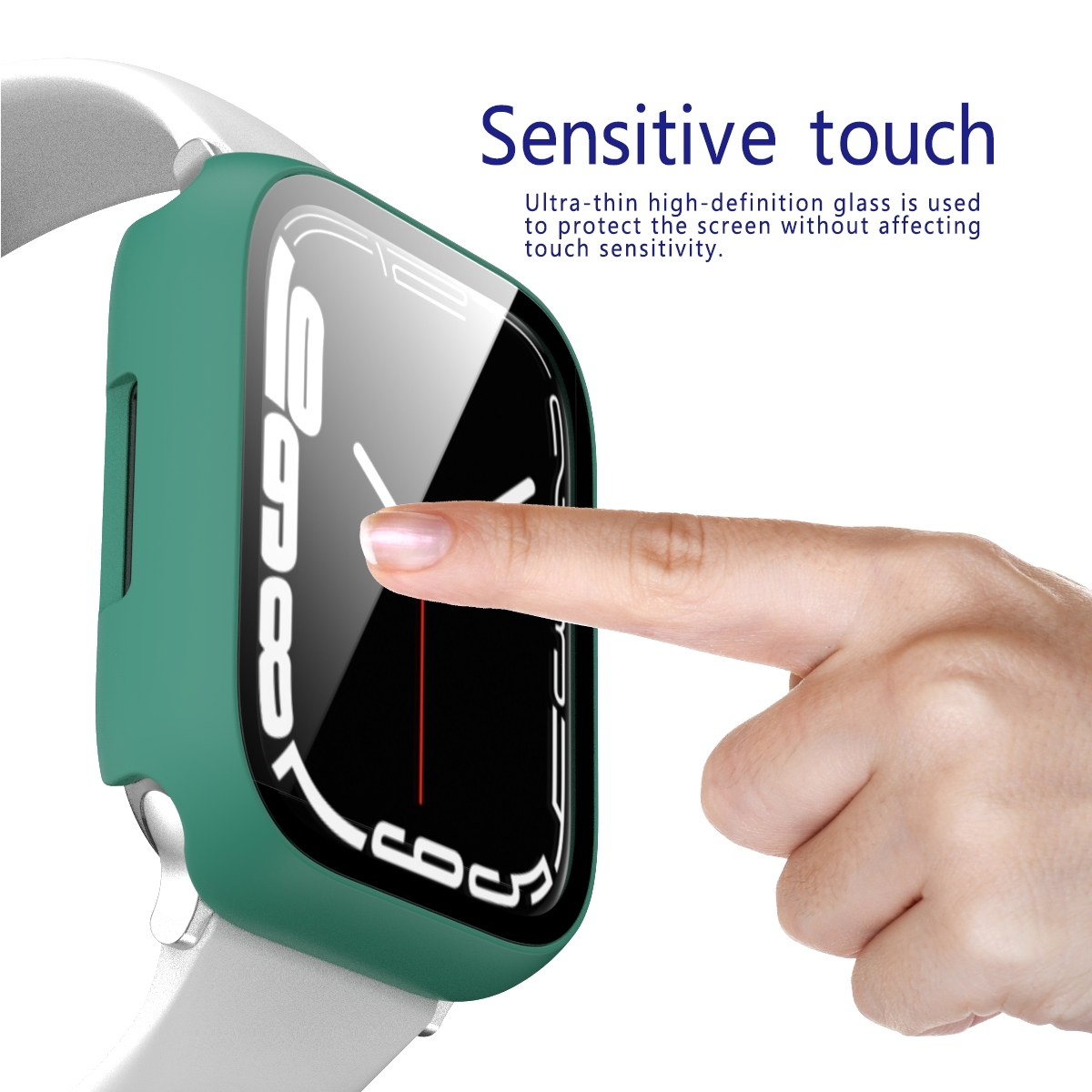 H9 Glas Design Apple Hart 9 + / in 7 Serie Schock Smartwatchhülle(für / WIGENTO 45mm) 1 Hülle Watch 8 2