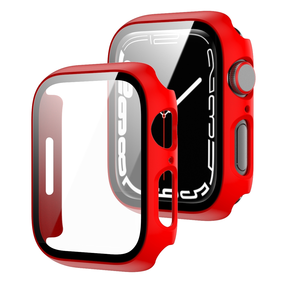 Smartwatchhülle(für Hülle Apple 1 in / Design Watch 41mm) 7 / Serie + 9 Schock 8 Hart H9 WIGENTO Glas 2