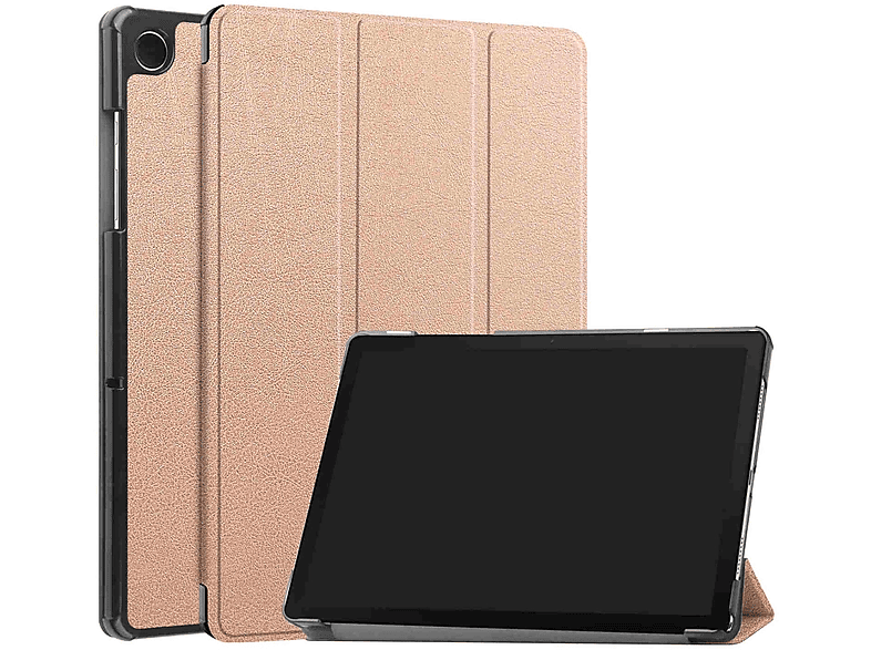 WIGENTO 3folt Wake UP für / Rose Kunststoff Cover Kunstleder, Silikon & Gold Cover / Sleep Full aufstellbar Tablethülle Samsung