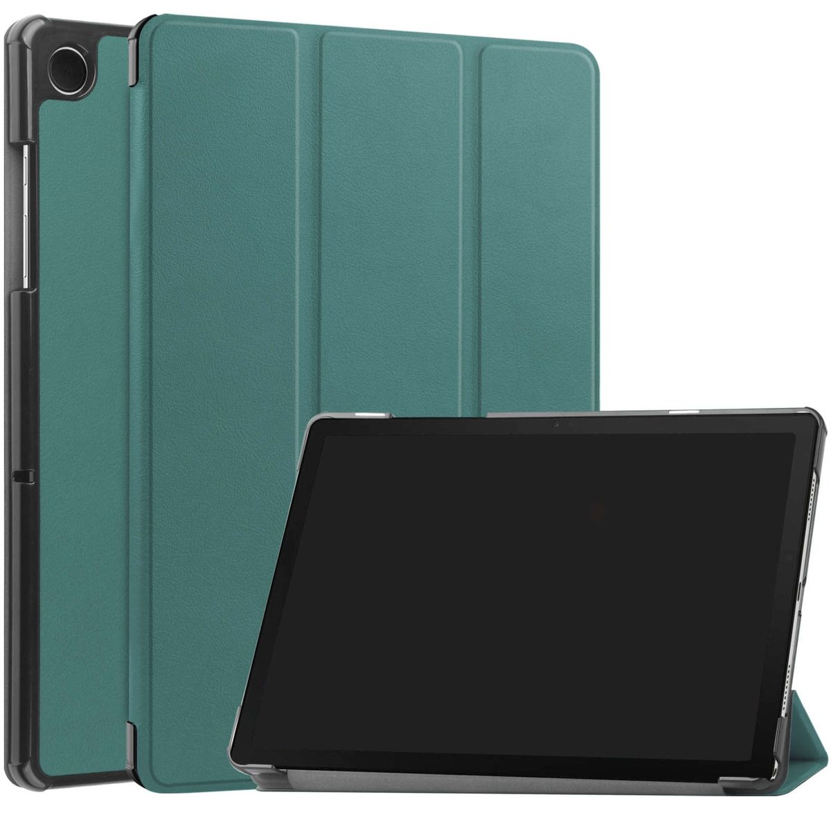 WIGENTO 3folt für Tablethülle & Dunkelgrün Kunststoff aufstellbar Sleep Cover Wake / Full Silikon / UP Cover Kunstleder, Samsung