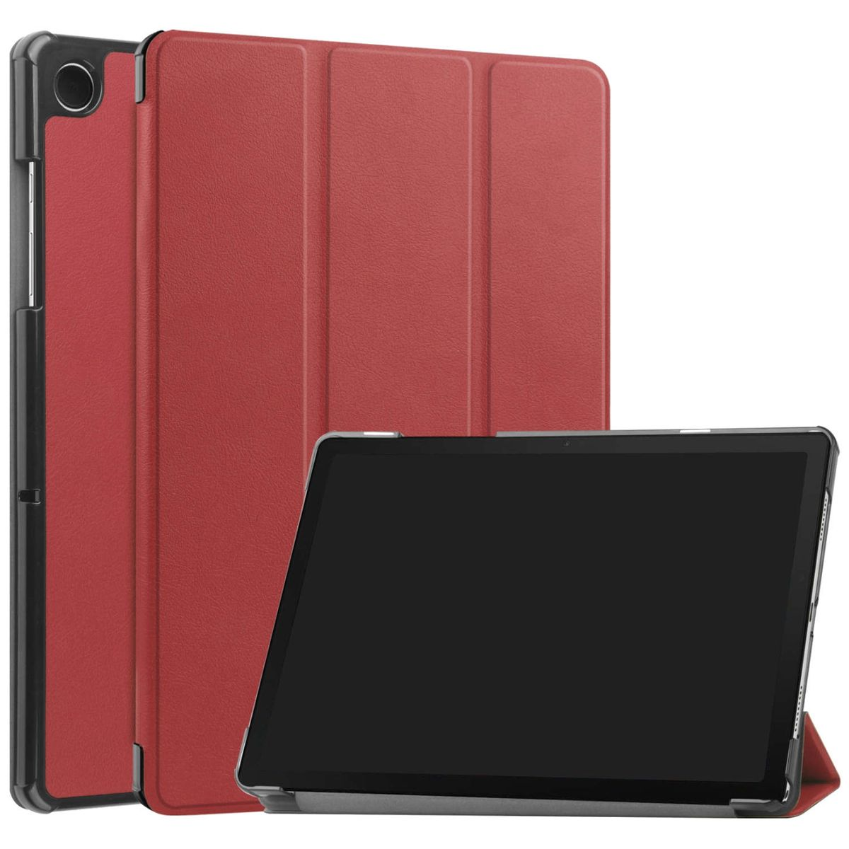 Rot Wake aufstellbar Silikon Tablethülle & Cover Kunststoff Samsung 3folt Full für WIGENTO / Sleep Cover Kunstleder, UP /