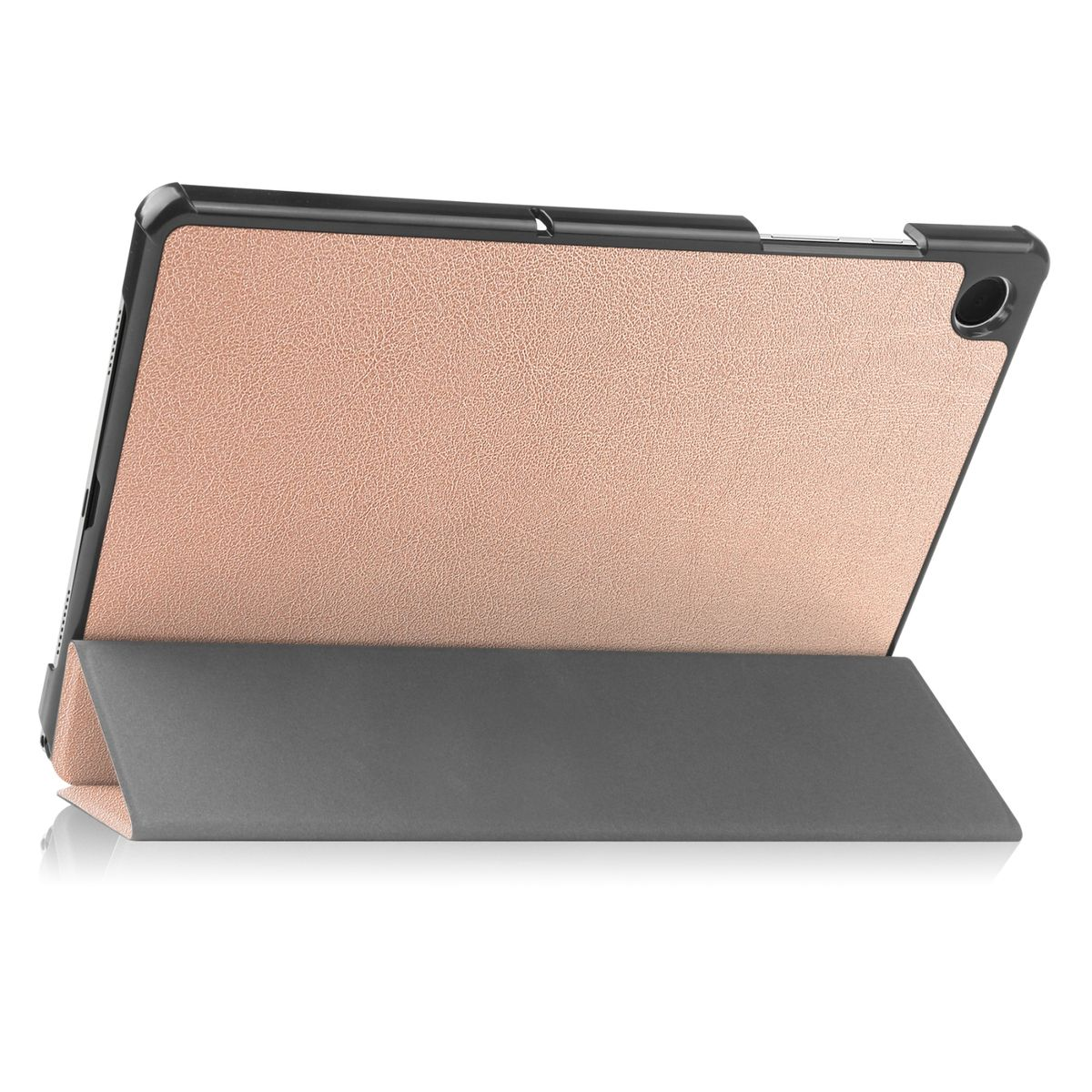 WIGENTO 3folt Wake UP Tablethülle aufstellbar / Rose Cover Kunstleder, Kunststoff für Full Silikon & / Sleep Gold Samsung Cover