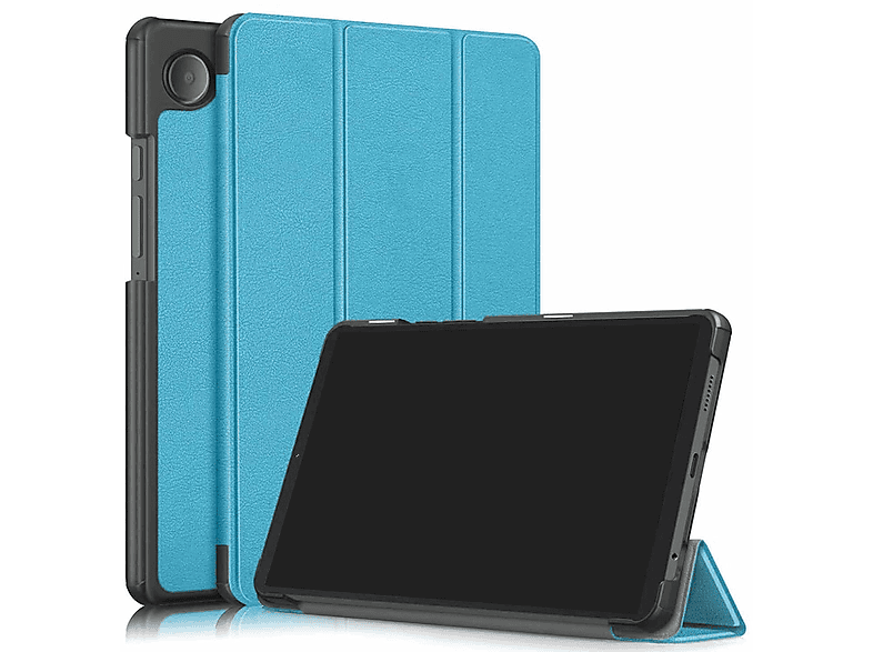 WIGENTO 3folt Tablethülle Kunstleder, Silikon Wake Cover UP & für / aufstellbar Sleep Samsung Kunststoff Full Hellblau / Cover