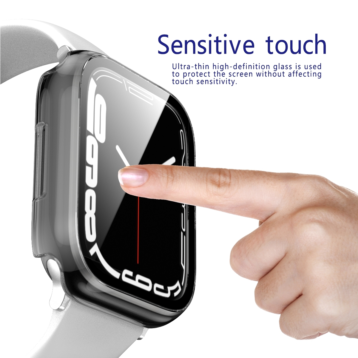 1 7 Hart Apple WIGENTO Watch Schock 45mm) + 2 8 Serie Hülle H9 Smartwatchhülle(für in 9 Design Glas