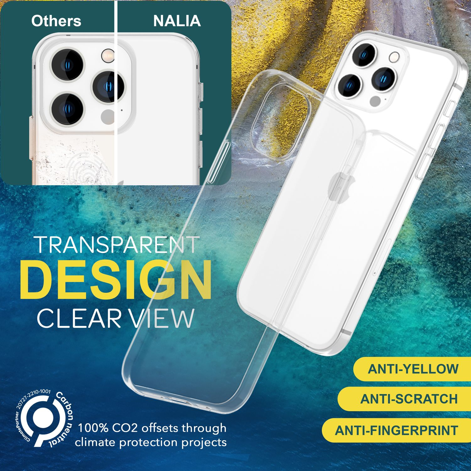 NALIA Transparente iPhone Silikon 15 Transparent Pro, Hülle, Backcover, Apple