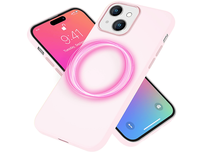 Hülle, NALIA Apple, Backcover, iPhone MagSafe Silikon Liquid Pink 15,