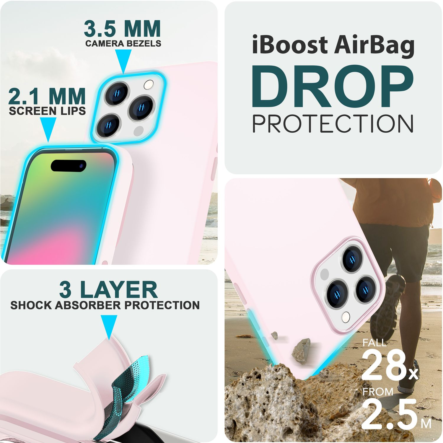 NALIA Liquid Silikon MagSafe Pro Max, Apple, iPhone Hülle, Backcover, Pink 15