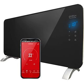 Radiador eléctrico - GRIDINLUX WIFI WARM 2000 black, 2000 W, Negro y plata