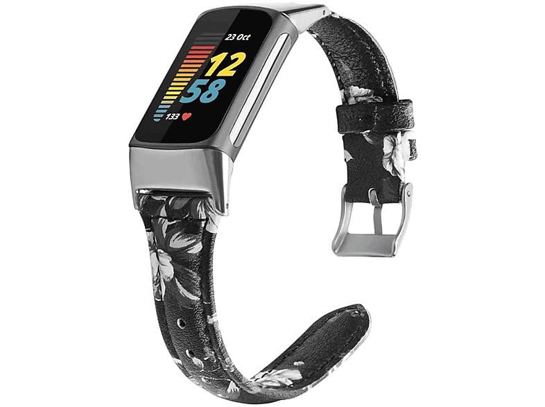 Design Leder Fitbit, WIGENTO Band, Ersatzarmband, 6 Charge / Muster Sport 5, 3