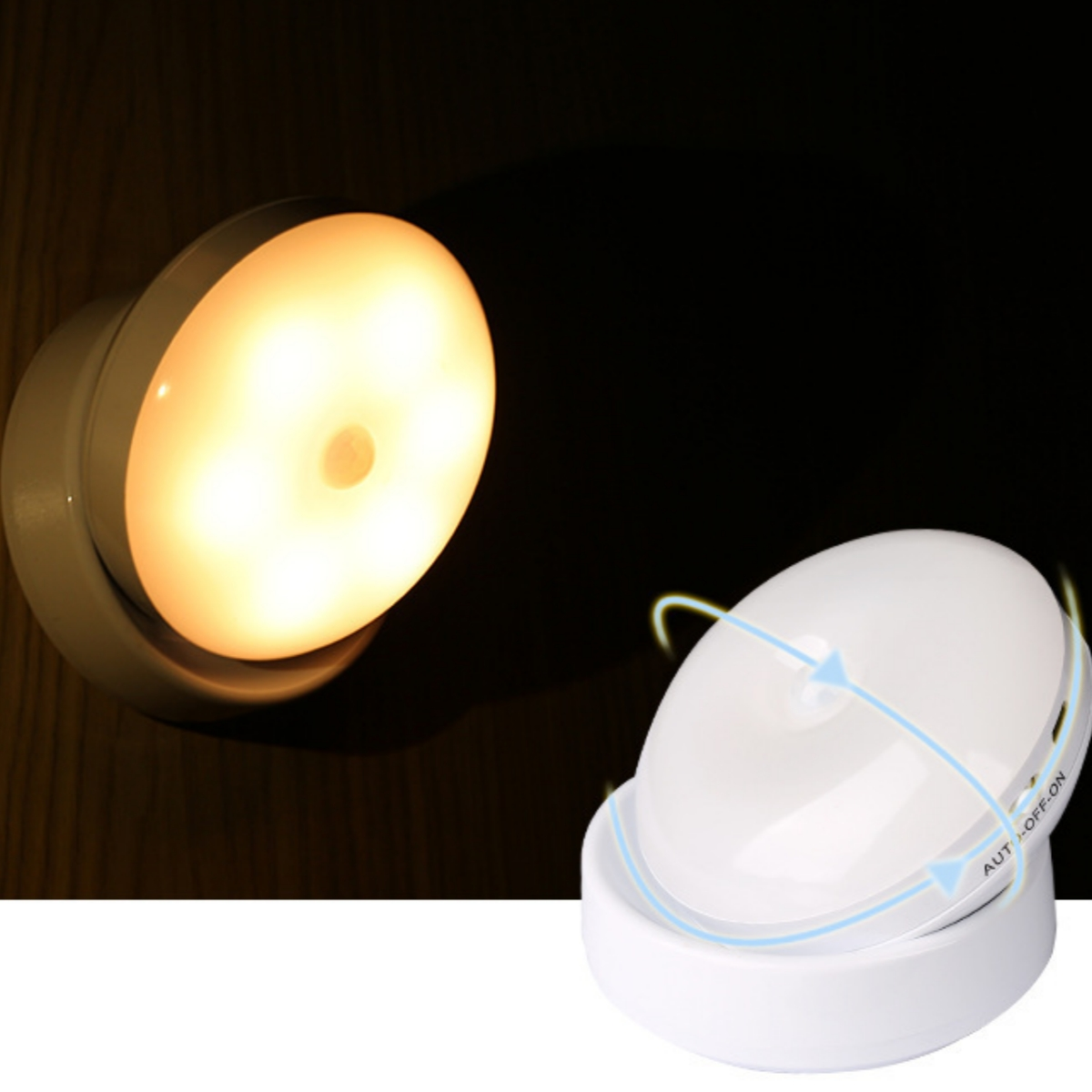 360 SHAOKE Nachtlicht LED-Batterie-Modell magnetische Körper-Sensor-Licht Schlafzimmer Nachtlicht rotierende