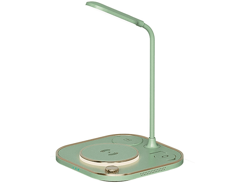 LACAMAX Grünes Ladegerät-Nachtlicht - kabelloses Schnellladen, weicher Lichteffekt LED-Tischlampe Weiß