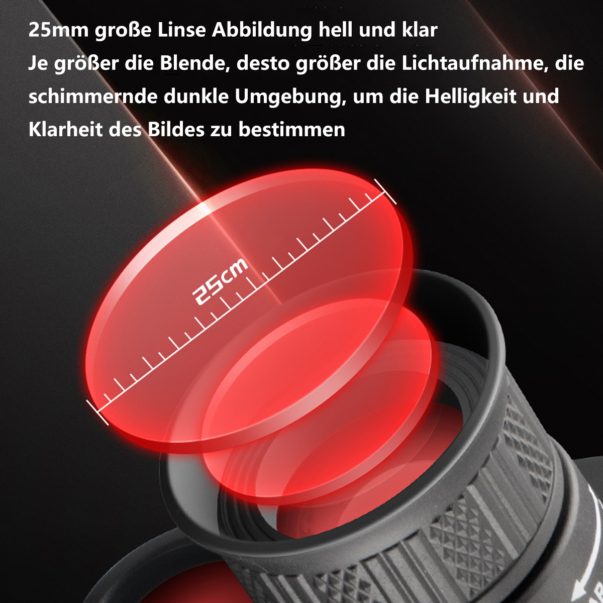 BYTELIKE Infrarot-Monokular Nachtsichtgerät - 25 mm, Tag Verwendung Nacht Fernrohre Mikro-Licht 8x, Nachtsicht, und
