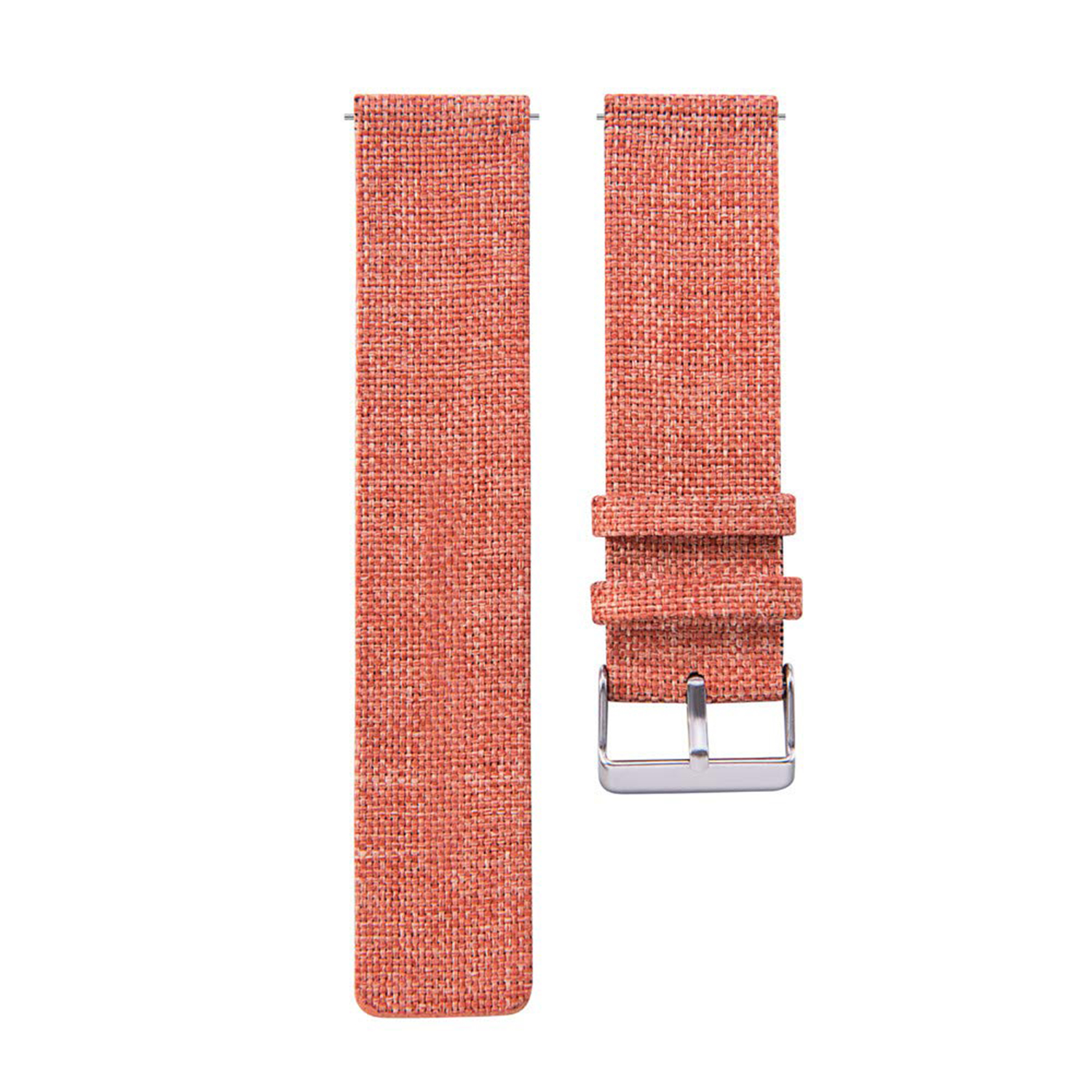 Dos correas de reloj naranjas con hebilla metálica.