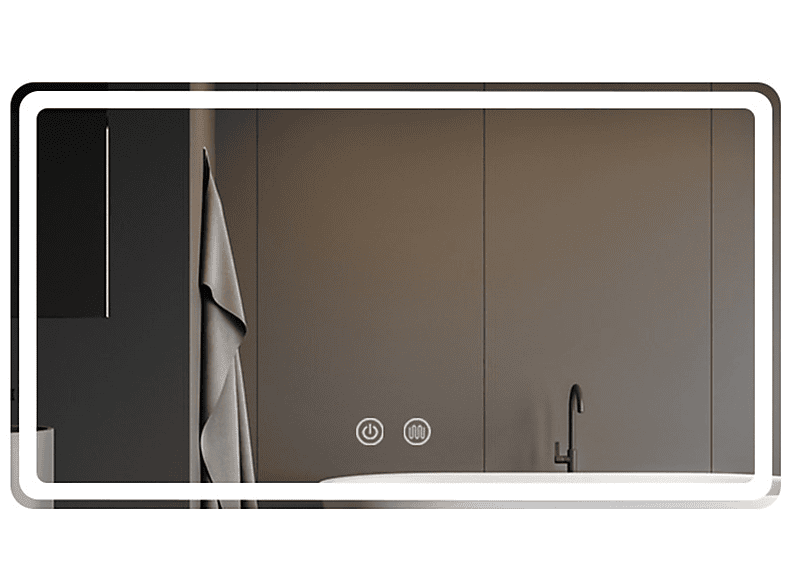 BYTELIKE LED Smart Bathroom Mirror - Dreifarbig dimmbar, temperaturgesteuertes Entfoggen Spiegel, Dreifarbiges Licht, Dual-Touch-Schalter, elektronisches Entfrosten | Smart Mirror