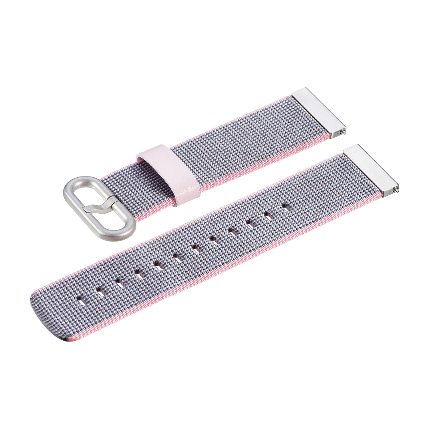 Dos correas de reloj: una con correa de cuero rosa, otra con hebilla metálica.