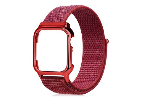 Correa - Nylon con carcasa rígida y cierre de velcro compatible Apple Watch  40mm DAM ELECTRONICS, Rojo