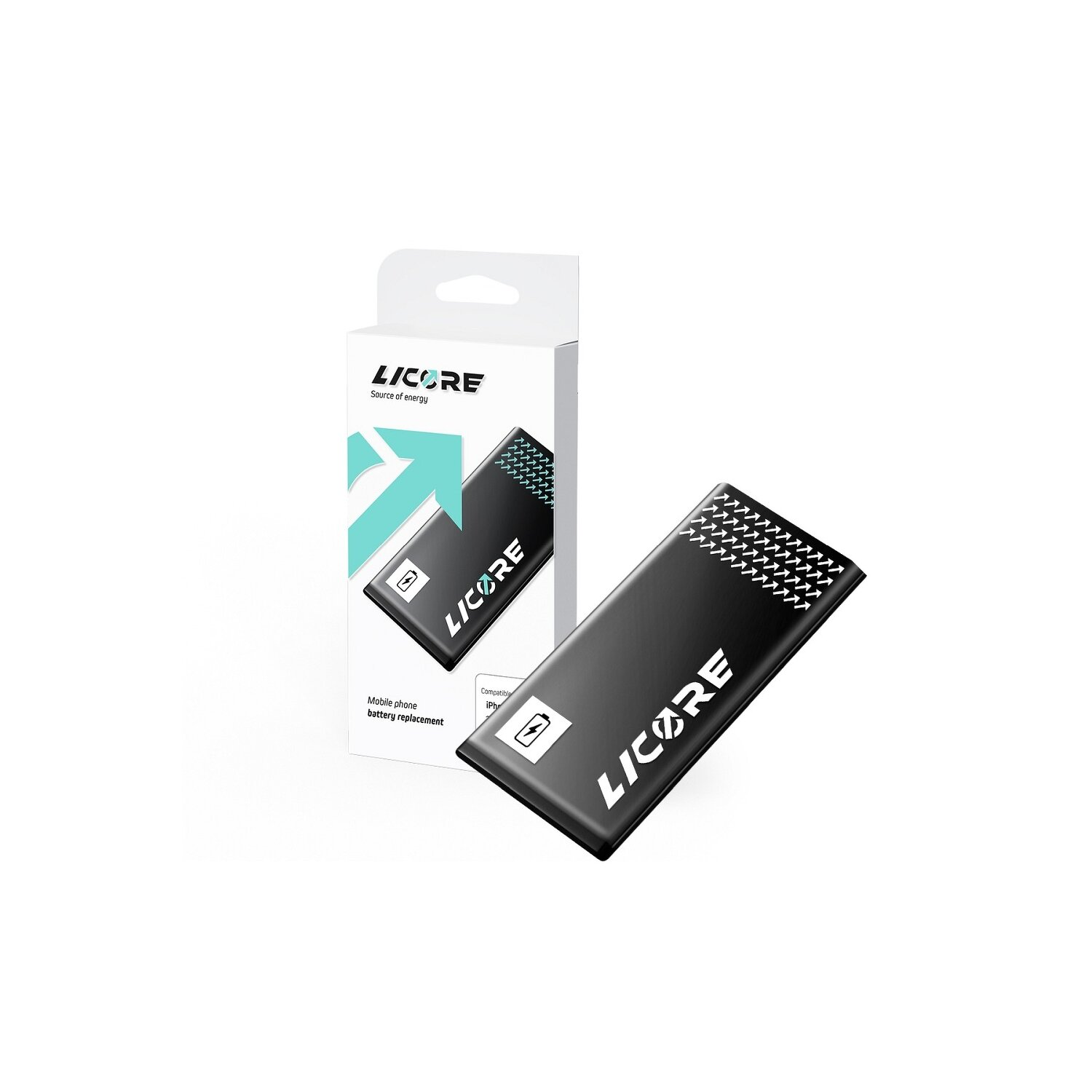 Akku Plus mit 2691mAh COFI iPhone Licore li-Ion Ersatz 8 kompatibel Akku