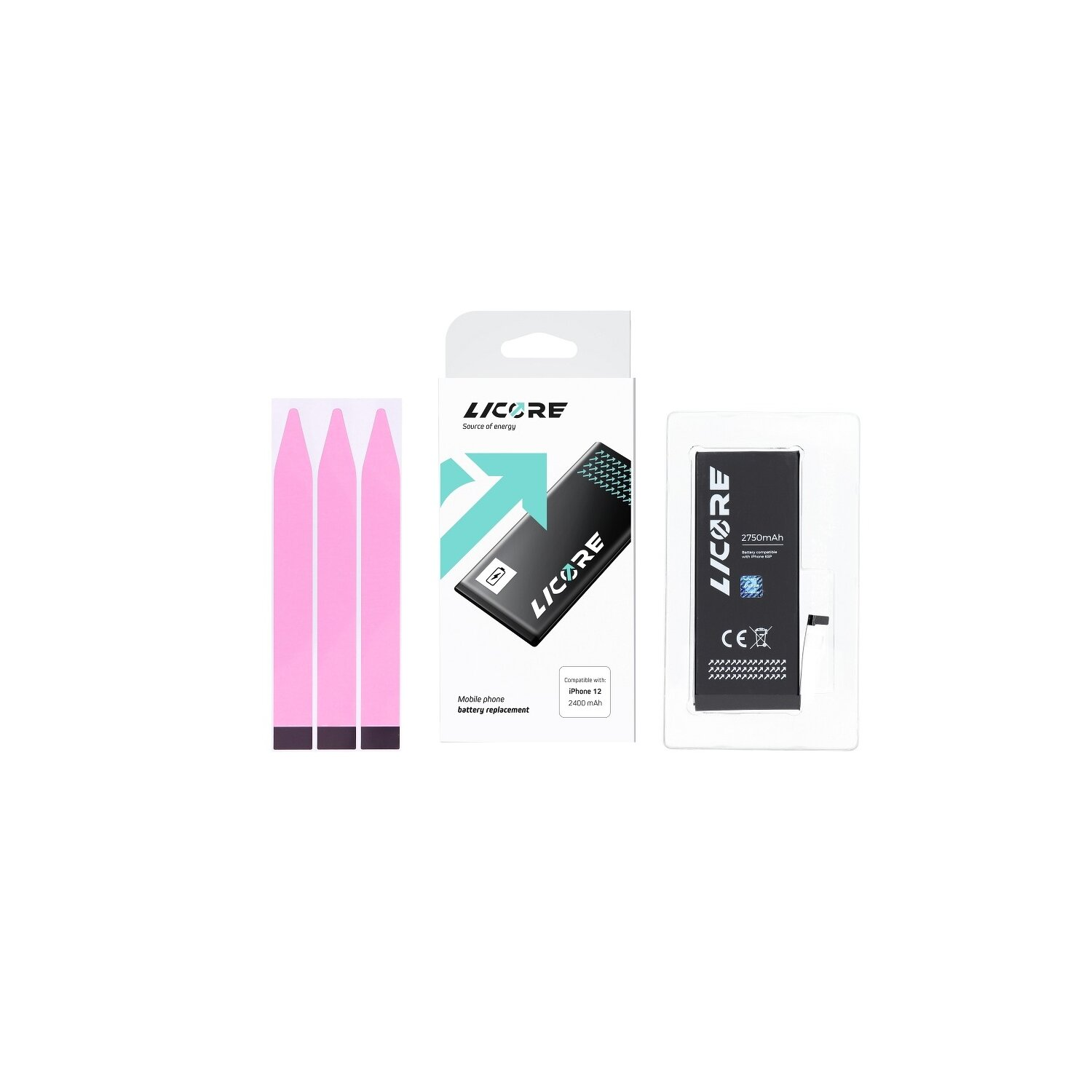 Handy-Akku-Ersatzkit. Enthält Akku, Werkzeuge und Verpackung.