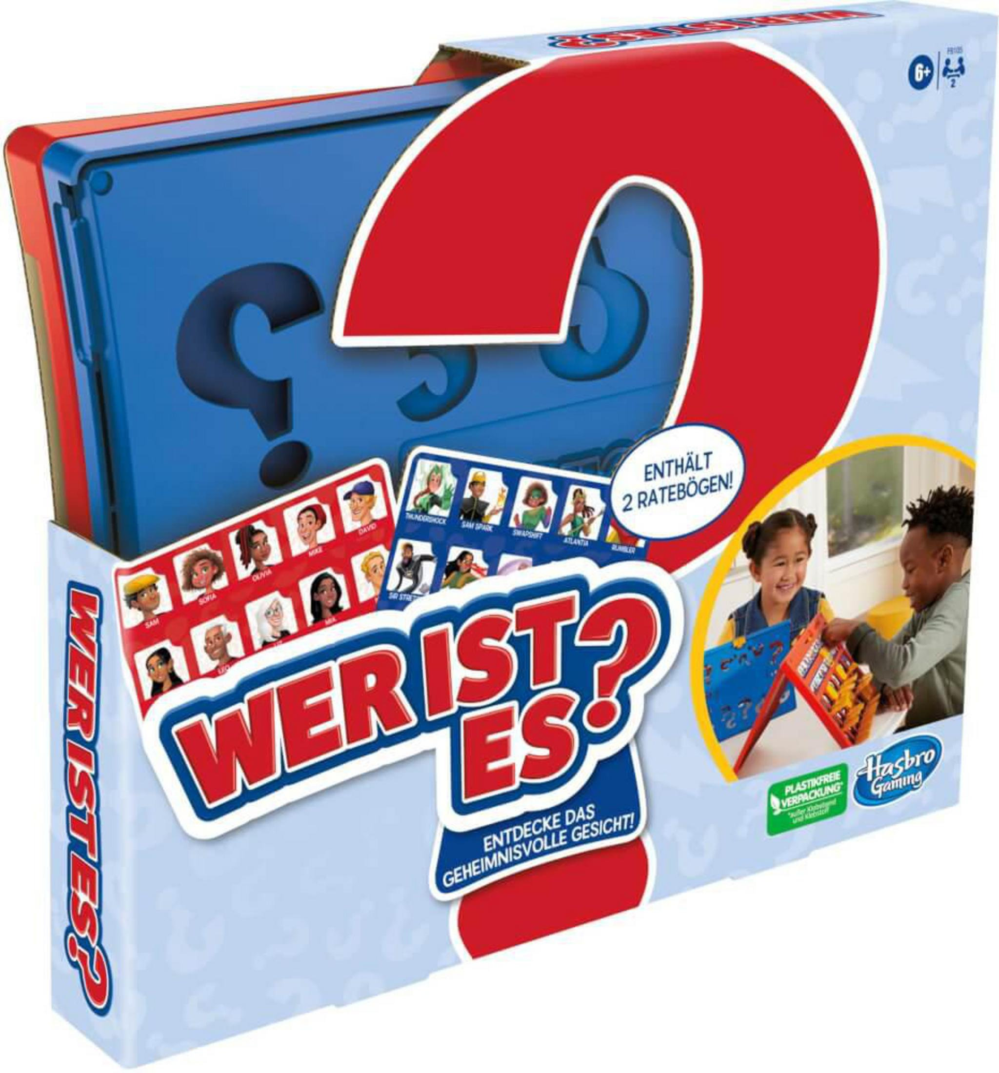 Una scatola di gioco da tavolo con il titolo 'WER IST? ES' e due bambini che giocano.