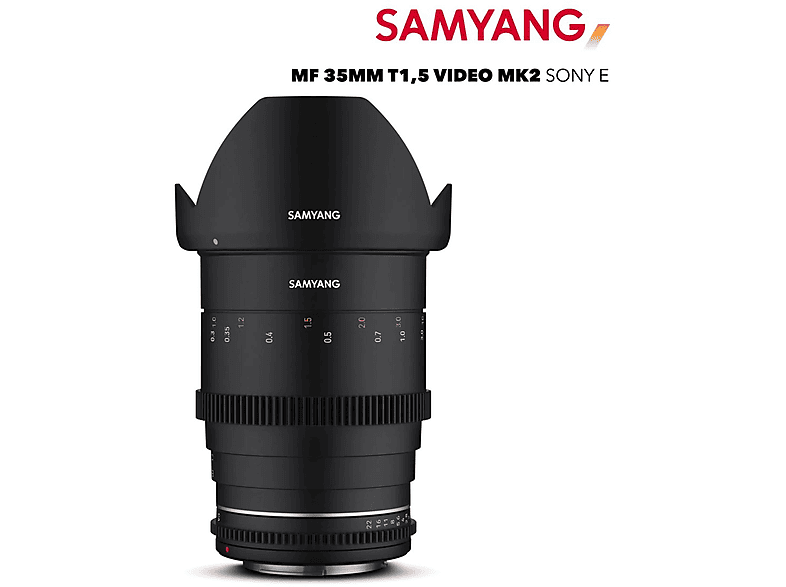 SAMYANG MF 35mm T1,5 VDSLR MK2 Sony E f/1.5 (Objektiv für Sony E-Mount