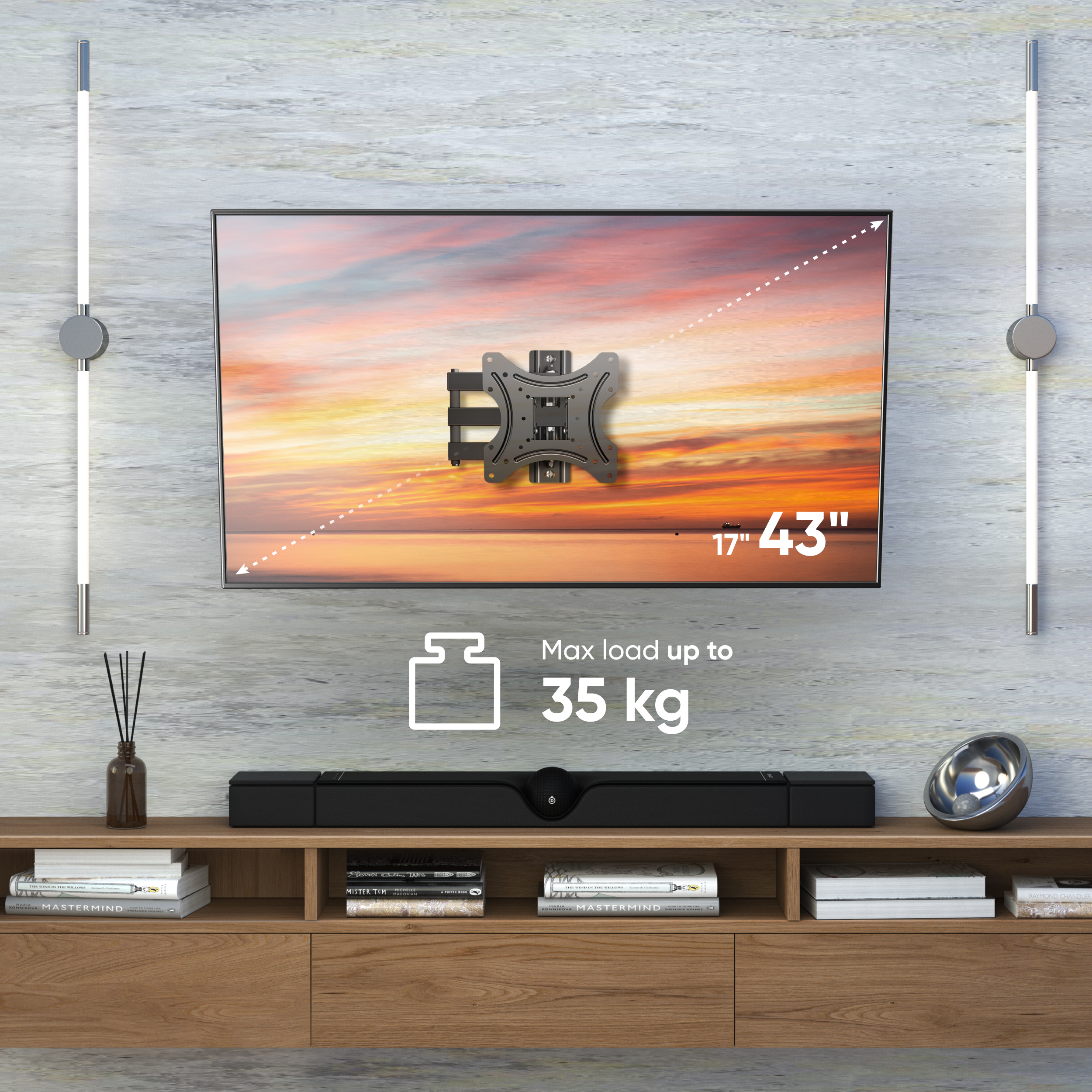 Wandhalterung, Wandhalterung Schwarz schwenkbar ONKRON neigbar TV TV