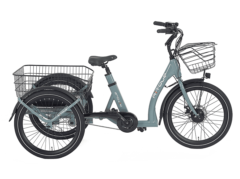 VILLETTE Trike Middle Citybike (Laufradgröße: 24 Zoll, Rahmenhöhe: 52 cm, Unisex-Rad, 470 Wh, hellblau)
