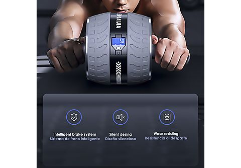 Máquina de pilates - IDERMIA Rodillo fitness para músculos abdominales y reducir el vientre. Rebote automático inteligente 1,7m