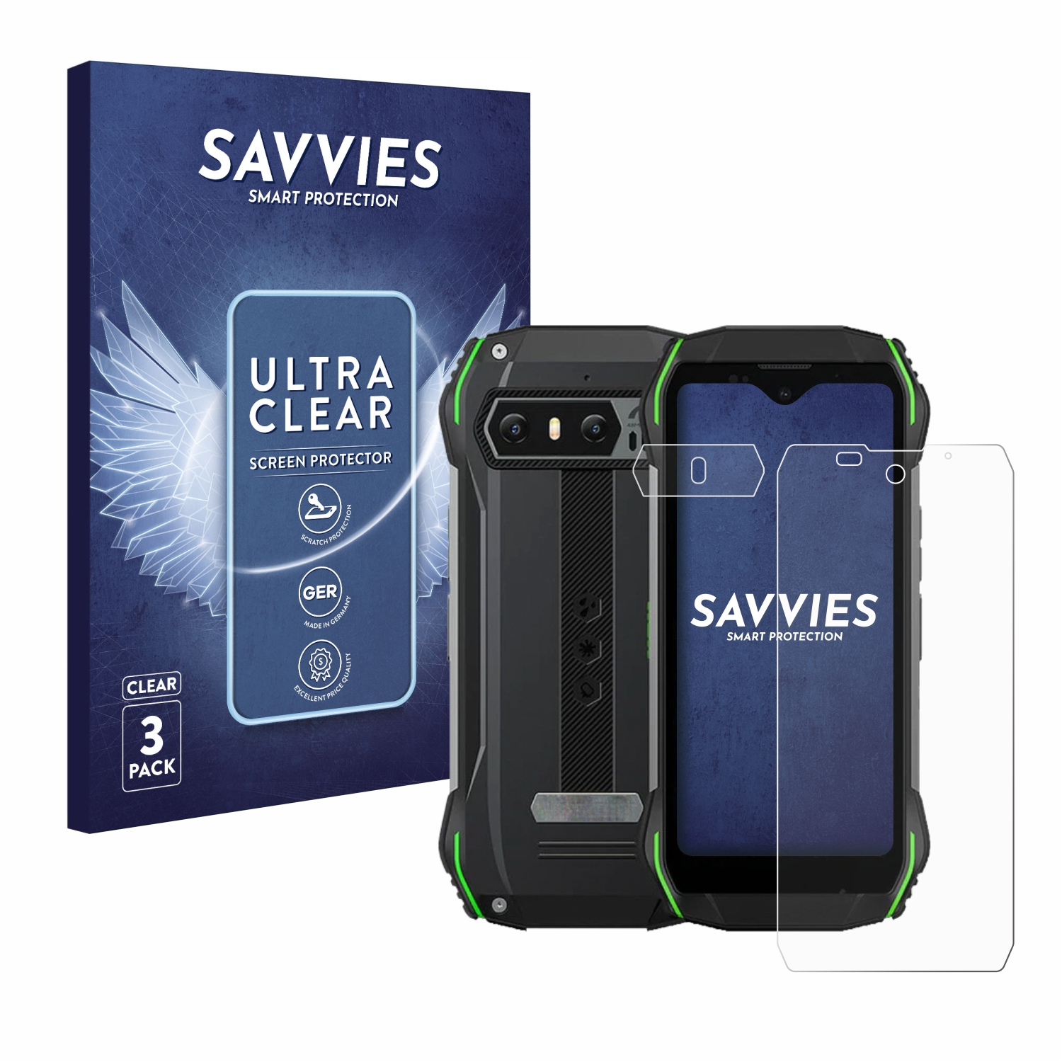 6x SAVVIES N6000 klare Schutzfolie(für Blackview (Display+Kamera))