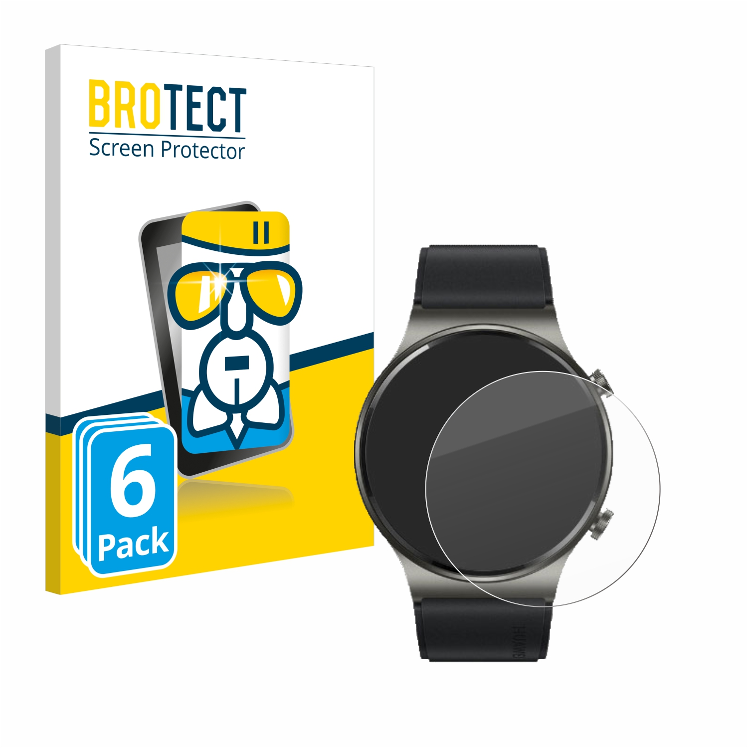 BROTECT 6x Airglass ECG) 2 Schutzfolie(für Watch GT klare Pro Huawei