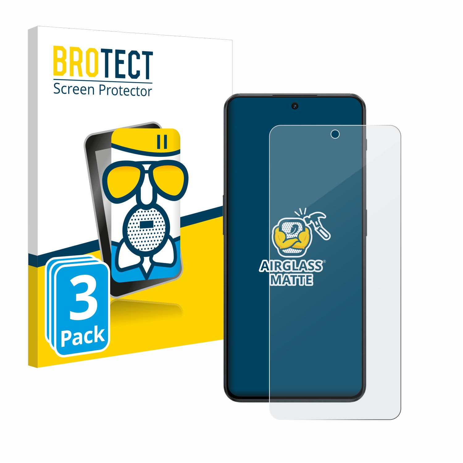 BROTECT 3x Airglass matte Schutzfolie(für OnePlus Ace 2V)