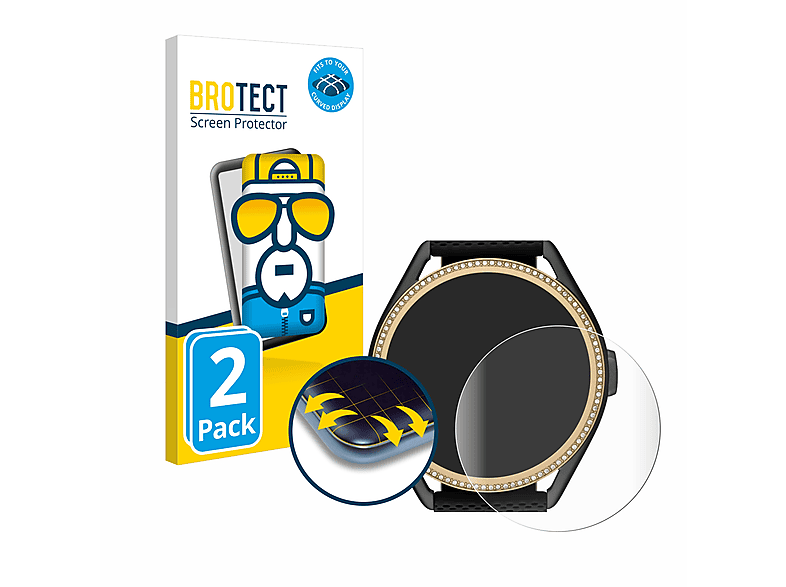 BROTECT 2x Flex Full-Cover 3D Curved Schutzfolie(für Michael Kors Access MKGO Gen 5E  MKT 5118)