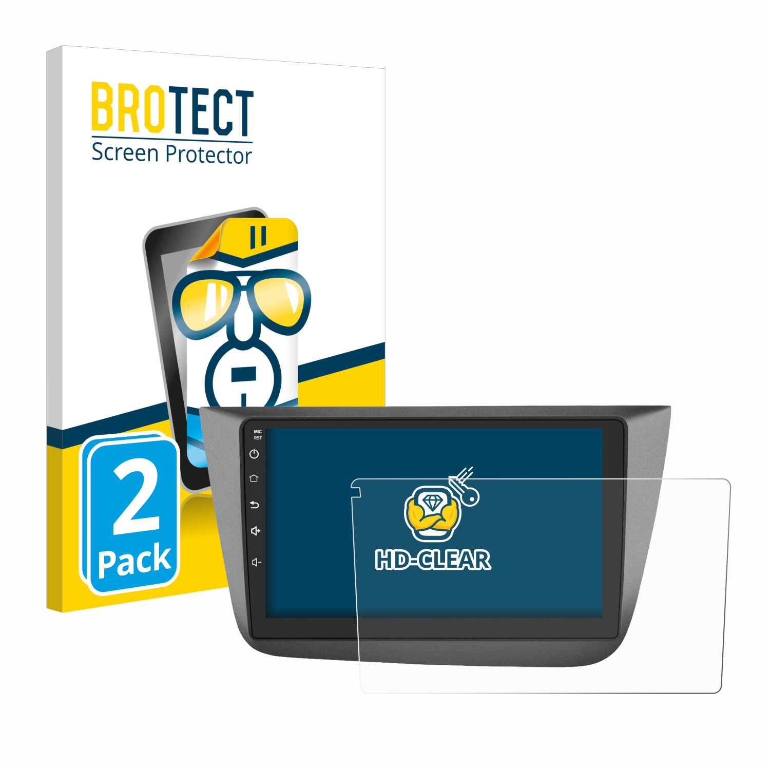 BROTECT 2x klare Schutzfolie(für Topway Android CarPlay (9\