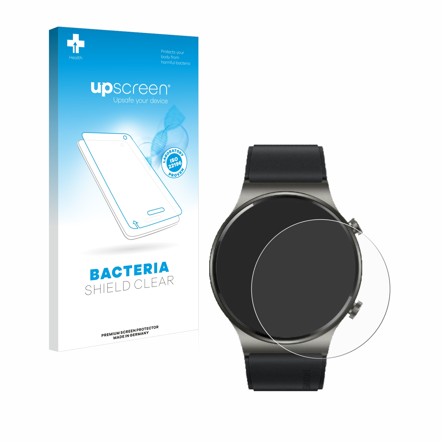 klare Schutzfolie(für 2 ECG) Huawei Watch Pro UPSCREEN antibakteriell GT