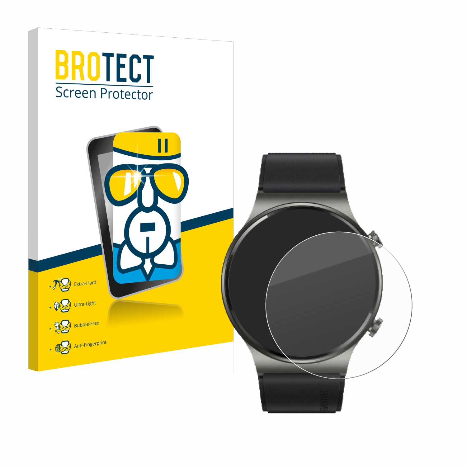 BROTECT Airglass GT 2 klare Huawei Watch Schutzfolie(für ECG) Pro