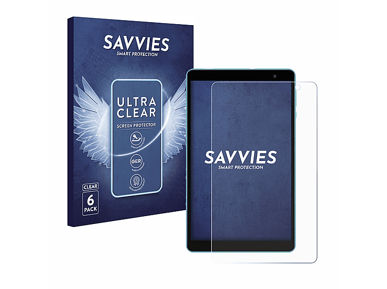 SAVVIES 6x klare Schutzfolie(für Teclast P85T) | Tabletschutzfolien