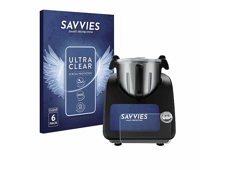 SAVVIES 6x klare Schutzfolie(für Masterpro Robot de cocina WiFi)