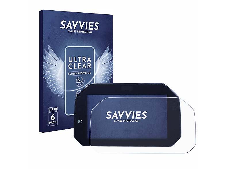 SAVVIES 6x klare Schutzfolie(für BMW TFT 2018-2020 Connectivity F850GS 6.5\