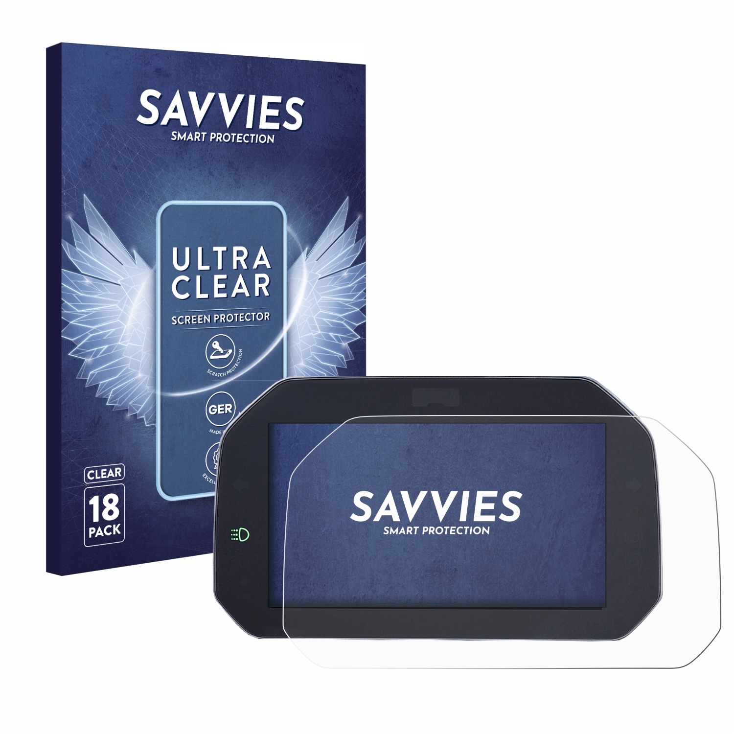 SAVVIES 18x klare Schutzfolie(für BMW Connectivity LC TFT R1200GS 2013-2019 6.5\