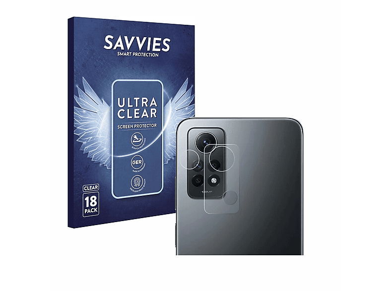 SAVVIES 18x klare Schutzfolie(für Xiaomi Redmi Note 12 Pro 4G (case-friendly))
