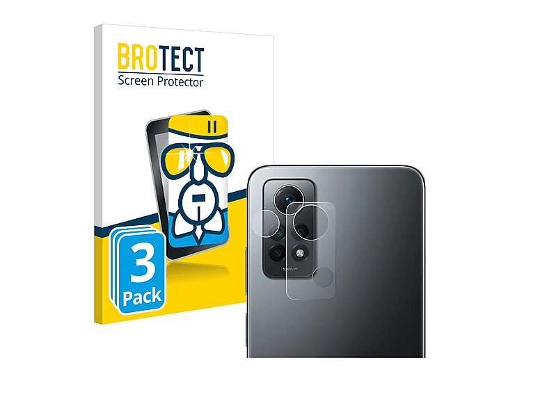 BROTECT 3x Airglass klare Schutzfolie(für Xiaomi Redmi Note 12 Pro 4G (case-friendly))