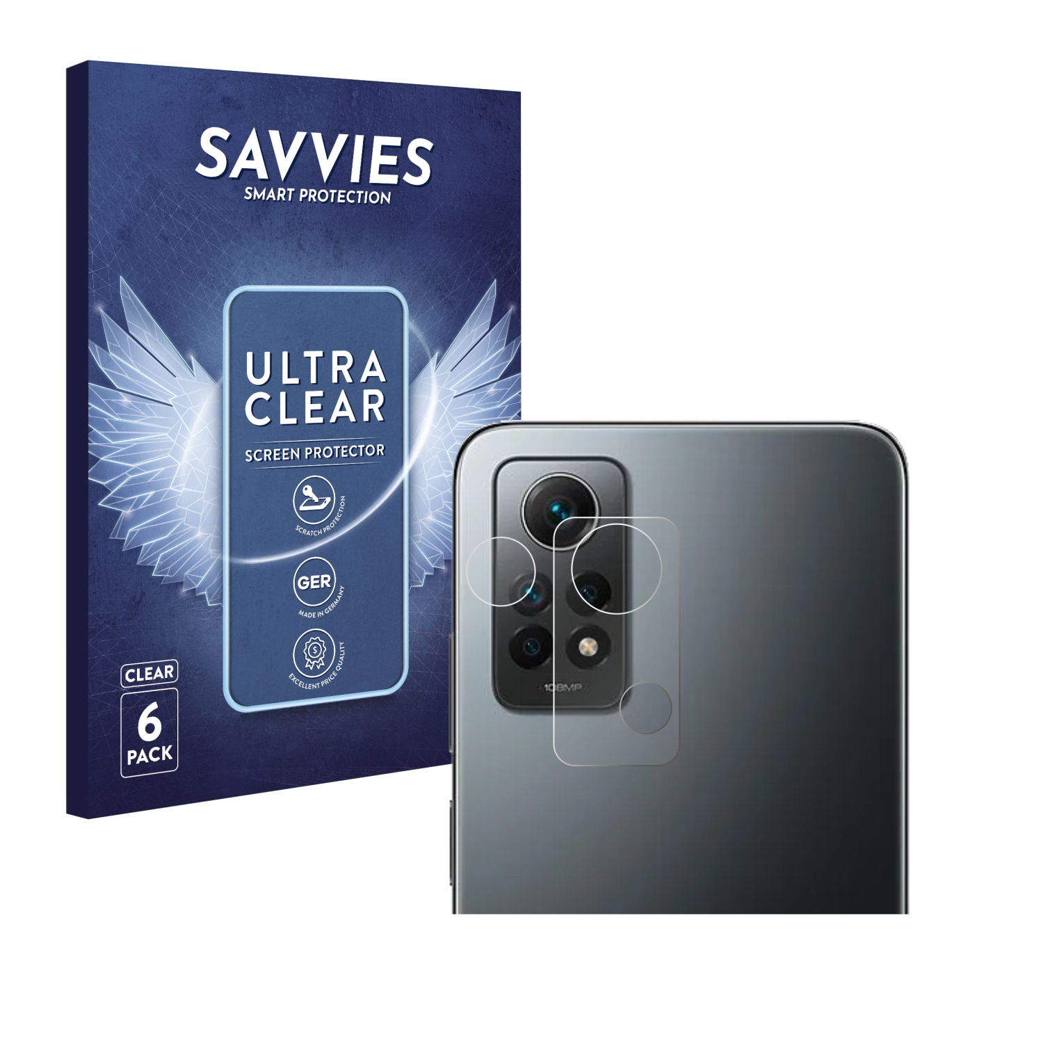 SAVVIES 6x klare Schutzfolie(für Xiaomi 12 (case-friendly)) Redmi 4G Note Pro
