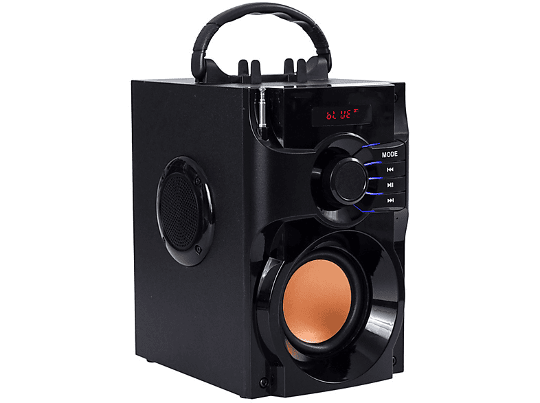 ENBAOXIN Lautsprecher Schwarzer drahtloser Mini Outdoor Massagegerät, Bluetooth-Lautsprecher Small Schwarz Speaker, Portable Plug-in