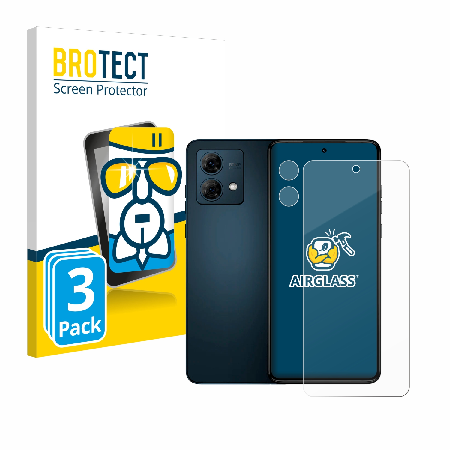 BROTECT G84) 3x klare Moto Airglass Motorola Schutzfolie(für