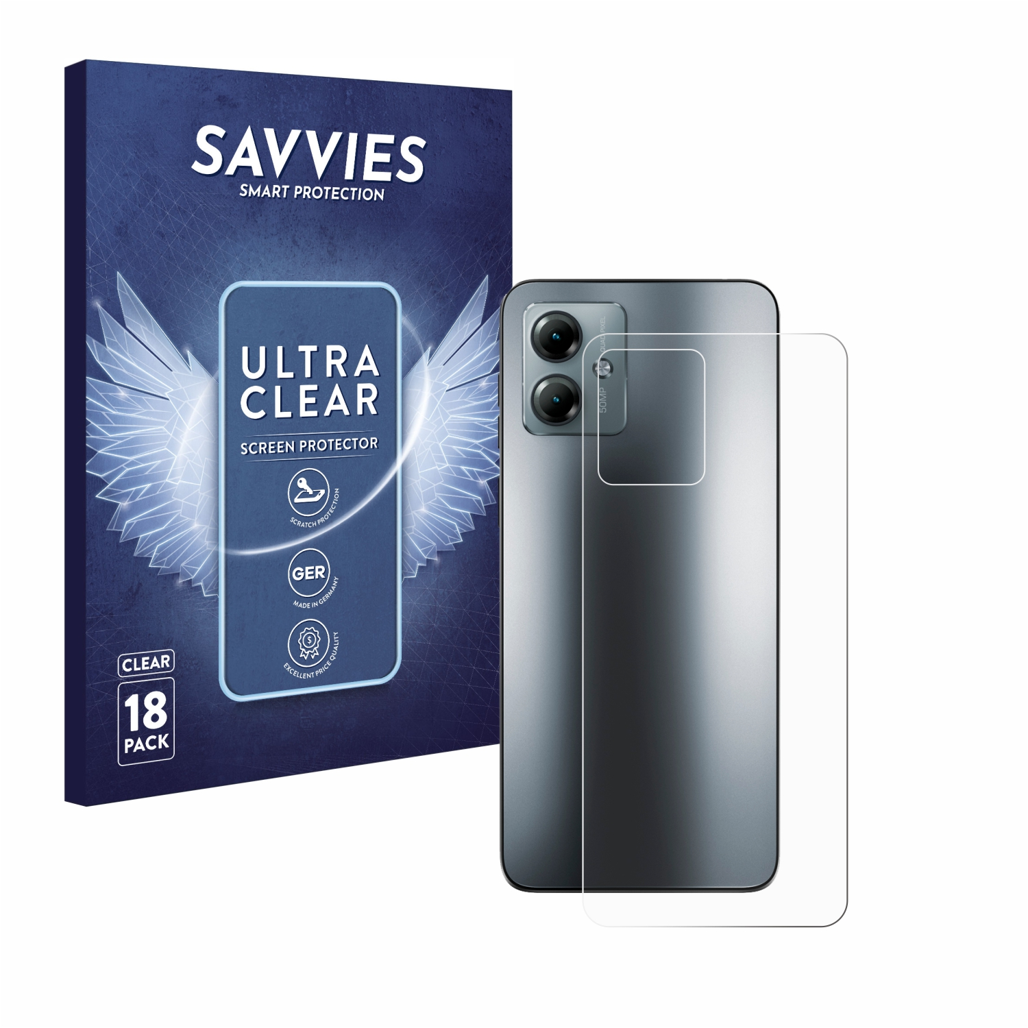 SAVVIES 18x klare Schutzfolie(für G14) Motorola Moto