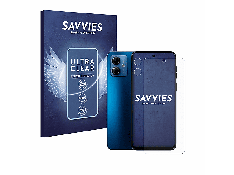 SAVVIES 18x klare Schutzfolie(für Motorola Moto G14)