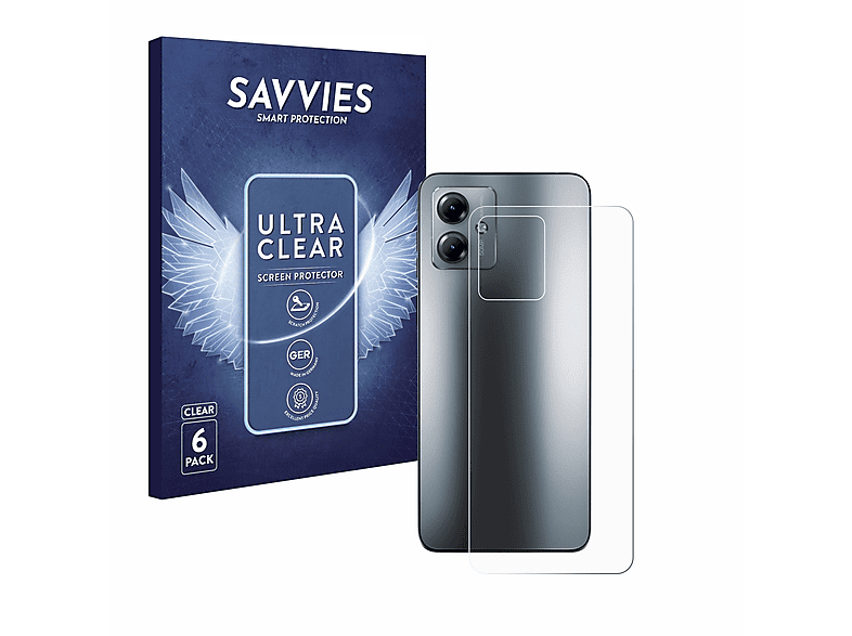 SAVVIES 6x klare Schutzfolie(für Moto Motorola G14)