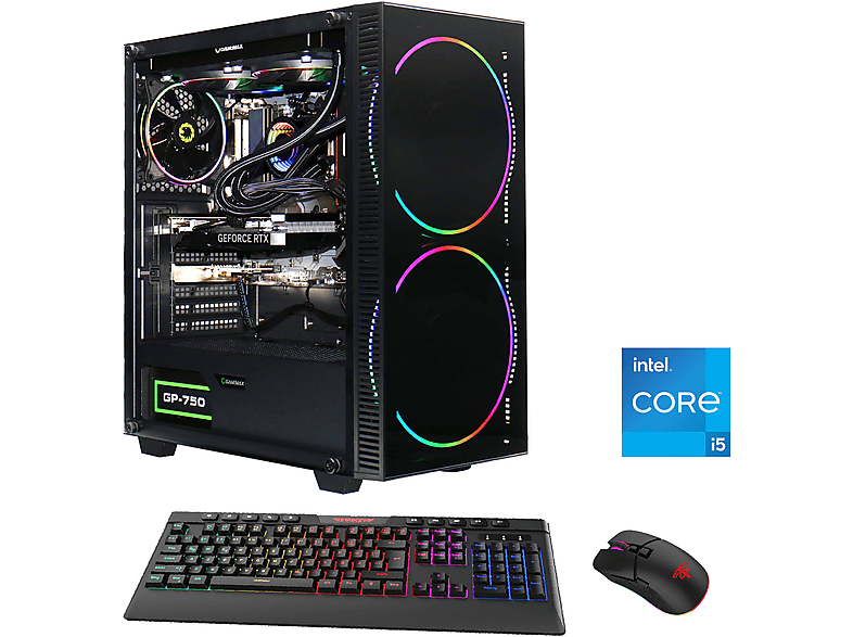 GAMEMAX Black Hole Home GB 7183, Gaming-PC mit SSD, GeForce 8 GB Bit), 16 RAM, Microsoft NVIDIA Windows Intel® Core™ 4060, 11 TB (64 Prozessor, i5 1 RTX™