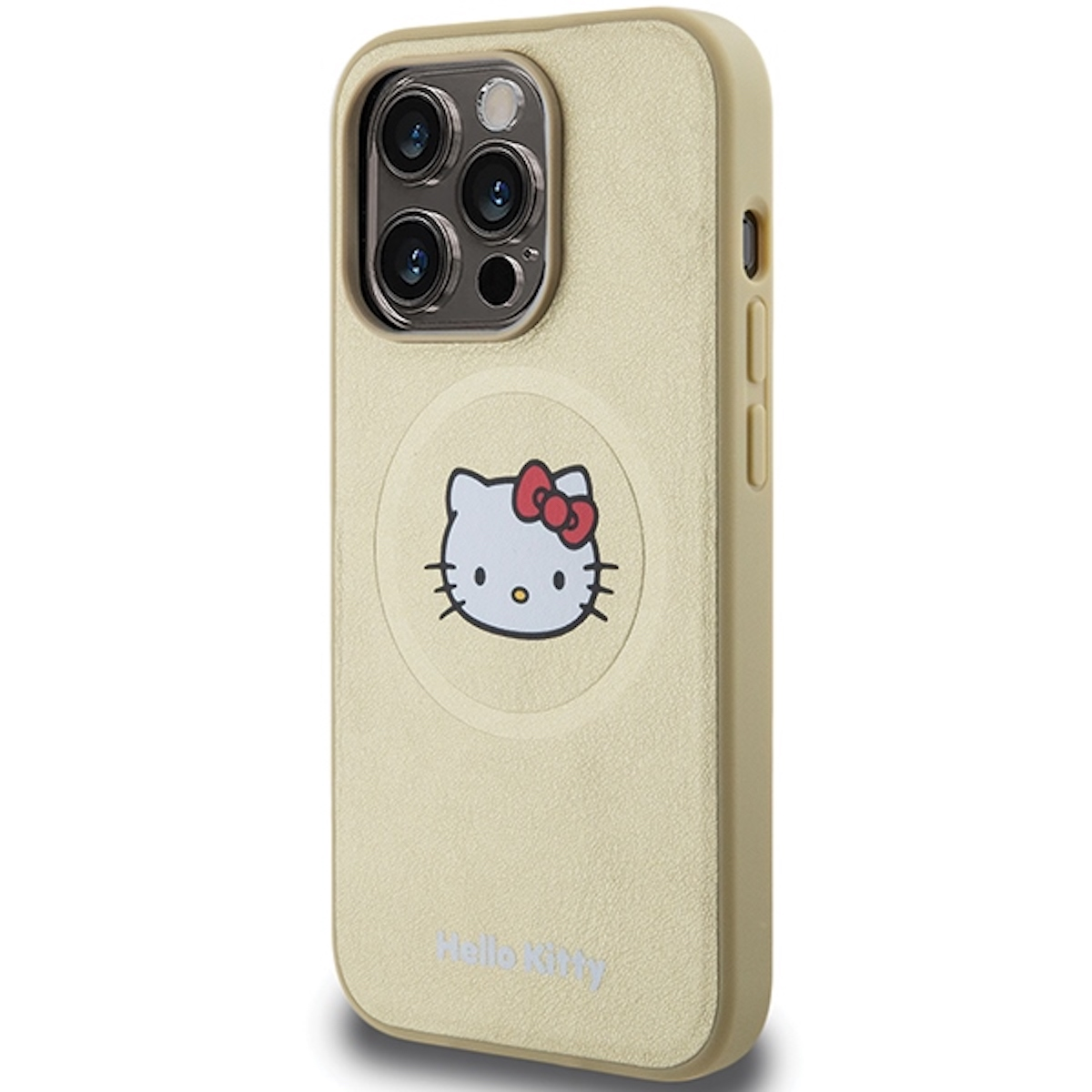 Backcover, MagSafe Gold Schutzhülle Design, HELLO CHEFMADE Kitty BY 15, Cover Leather Head KITTY iPhone Apple,