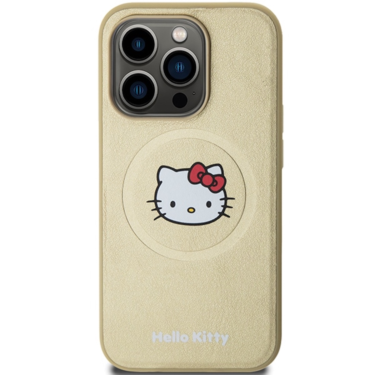 HELLO KITTY BY CHEFMADE Leather Kitty Schutzhülle Pro MagSafe Head Gold iPhone Apple, Backcover, Cover 15 Design, Max